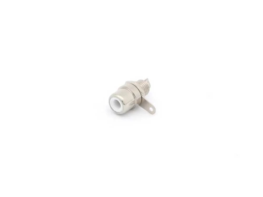 Conector Rca Fêmea - Nickel - Branco