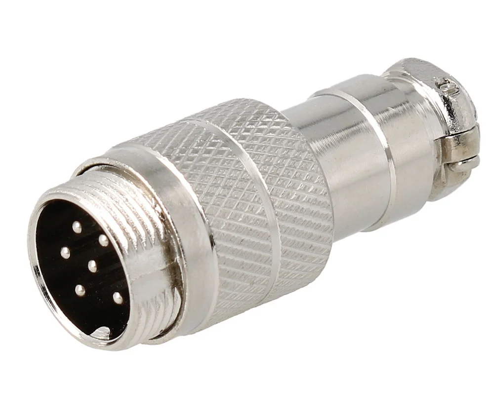 Conector de Microfone Aéreo Macho de 6 Pinos