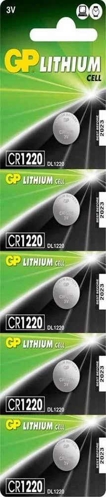 Pilha Botao Litio Cr1220 3v 36mah 2.0 X 12.5mmø Gp