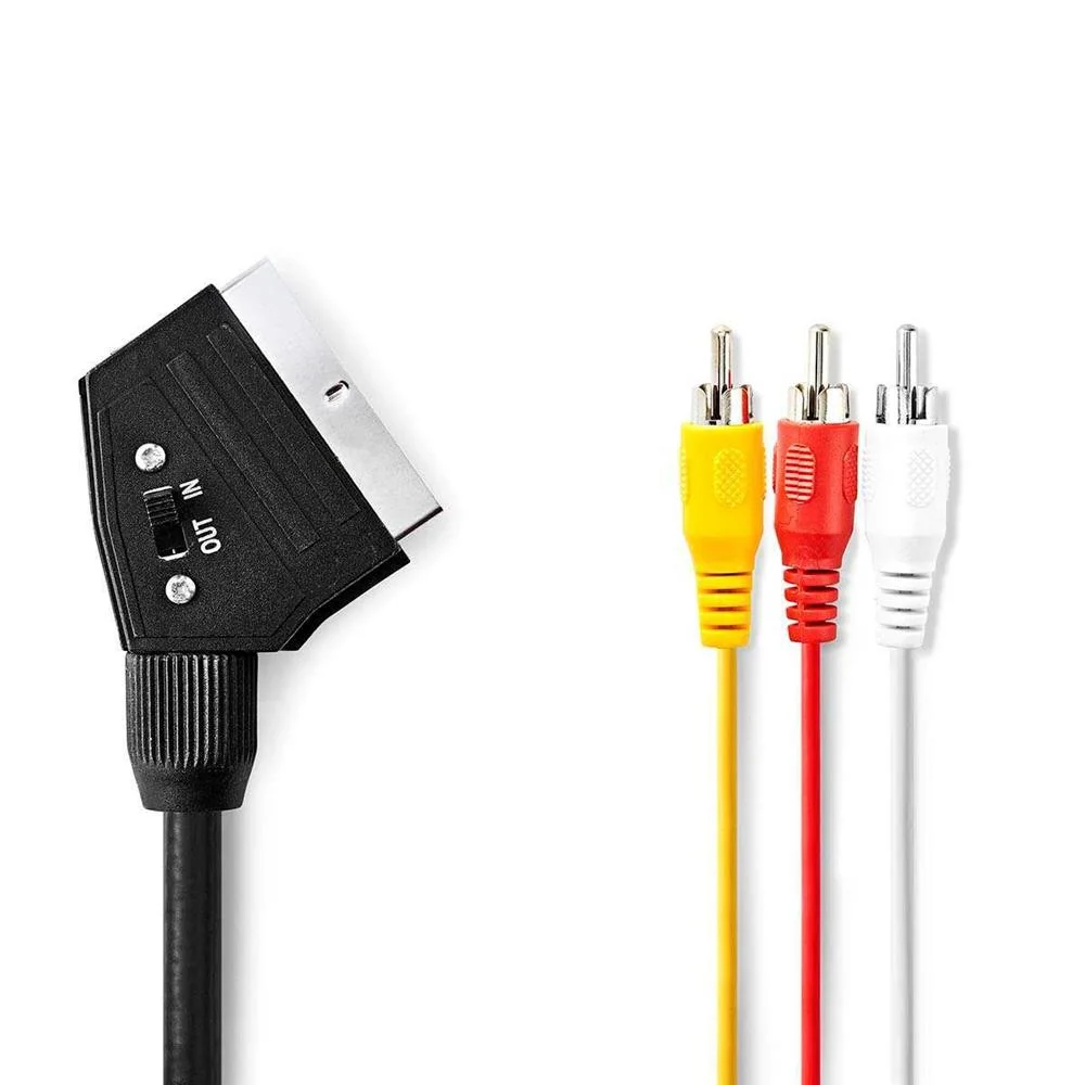 CVGP31130BK10 Cabo Scart para 3x Rca 1m