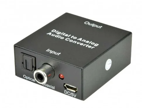 Conversor de Áudio Digital Toslink -  Rca e 3.5mm