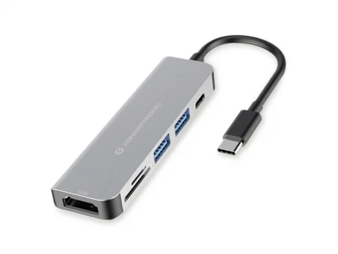 Hub Conceptronic 6-Em-1 2x Usb-A 3.0, Usb-C Pd, H.