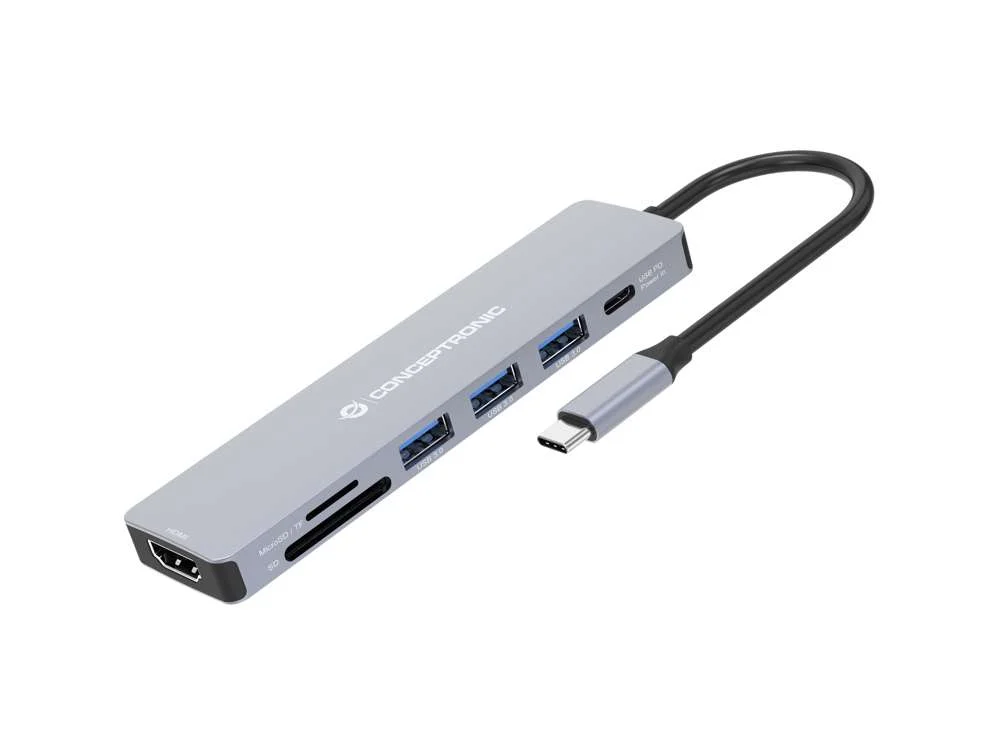 Hub Usb-C "7-Em-1"Hdmi / Usb-C / Usb 3.0 / Sd / T.