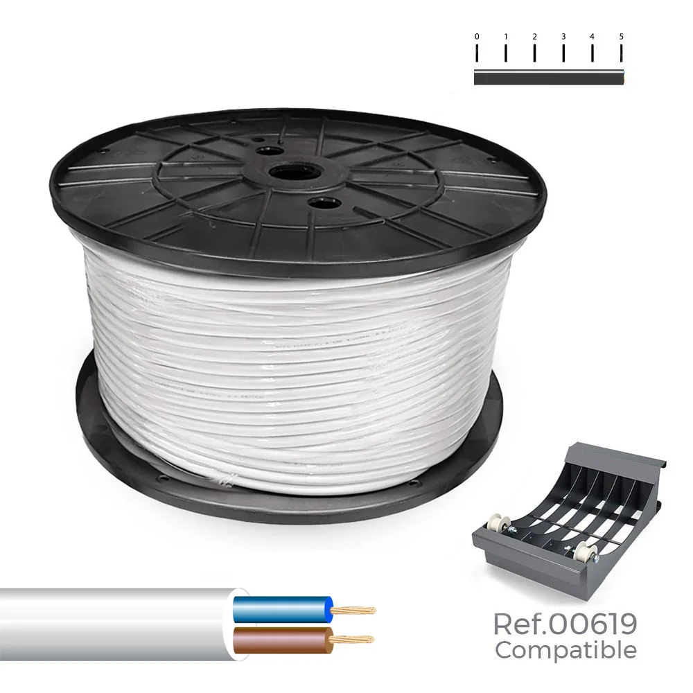 Mangueira Tubular H05vv-F, 2x1,5mm2 Branca 200m. .