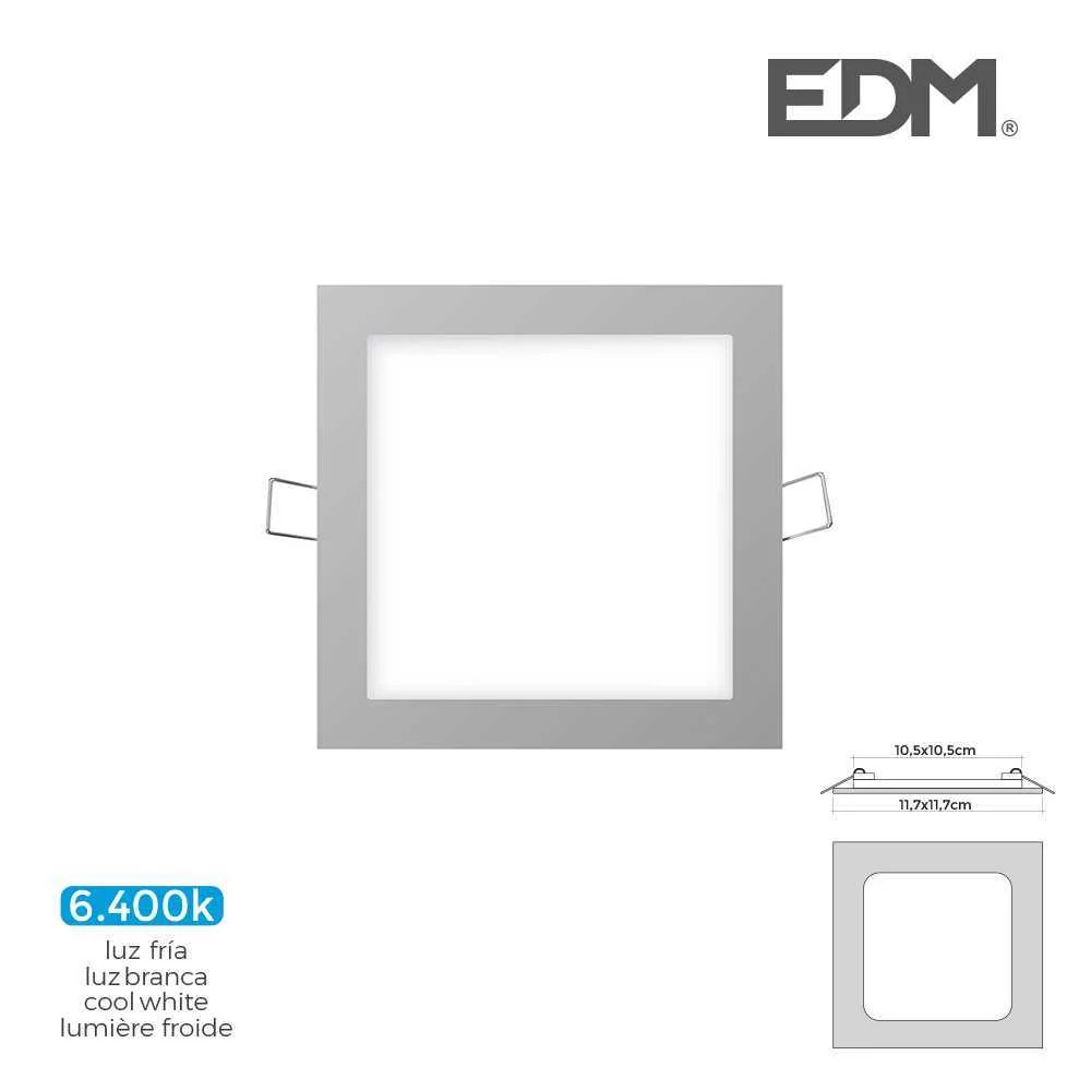 Mini Downlight LED Edm 6w 320 Lumen Quadrado 12cm