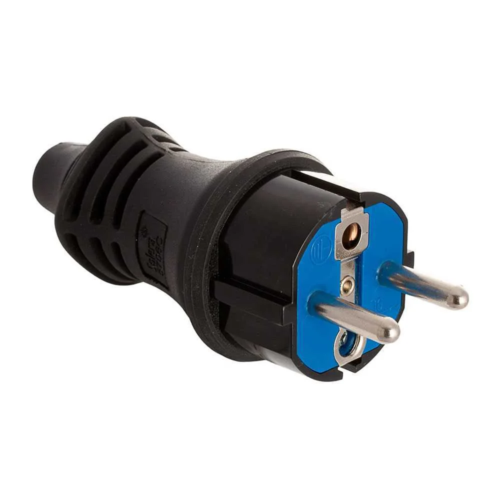 Ficha de Borracha 16a 250v T/Tl Ip44 4,8mm Preto..