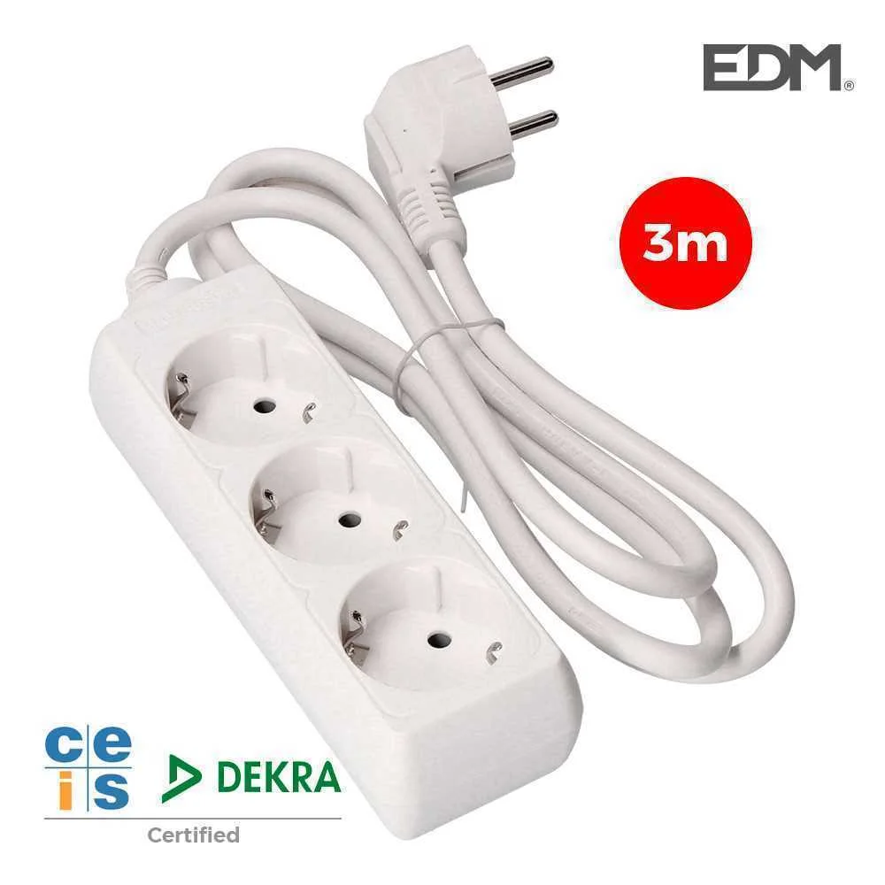 Extensão Elétrica 3 Tomadas 3m Branco