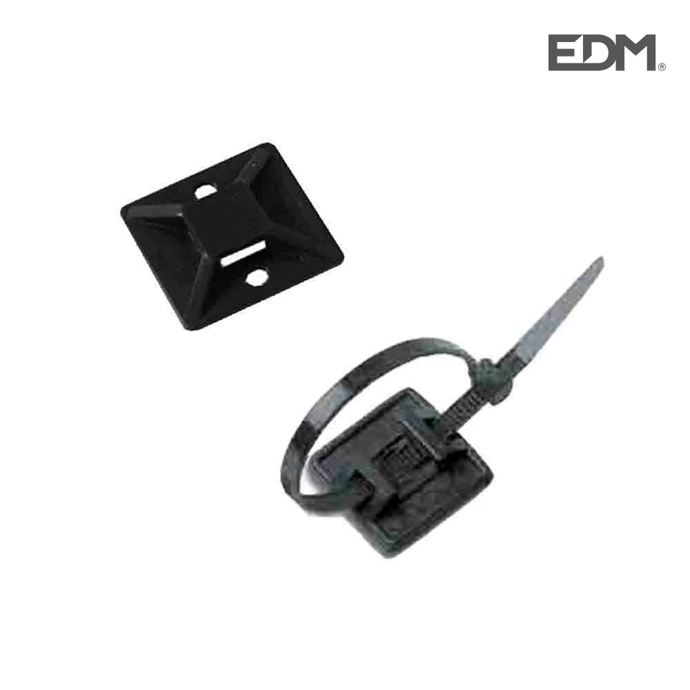 Pack 100un Base de Fixação Preta para Abraçadeira