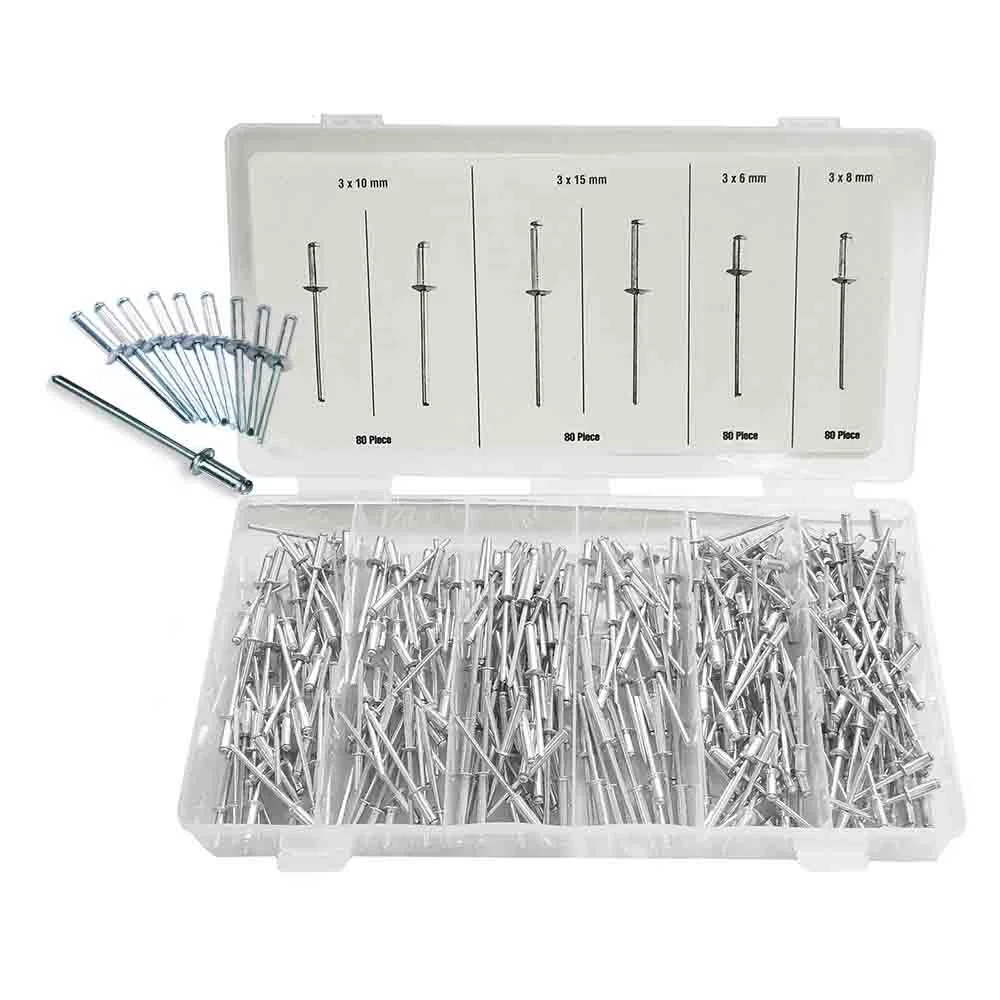Set de 320 Rebites Varios Tamanhos