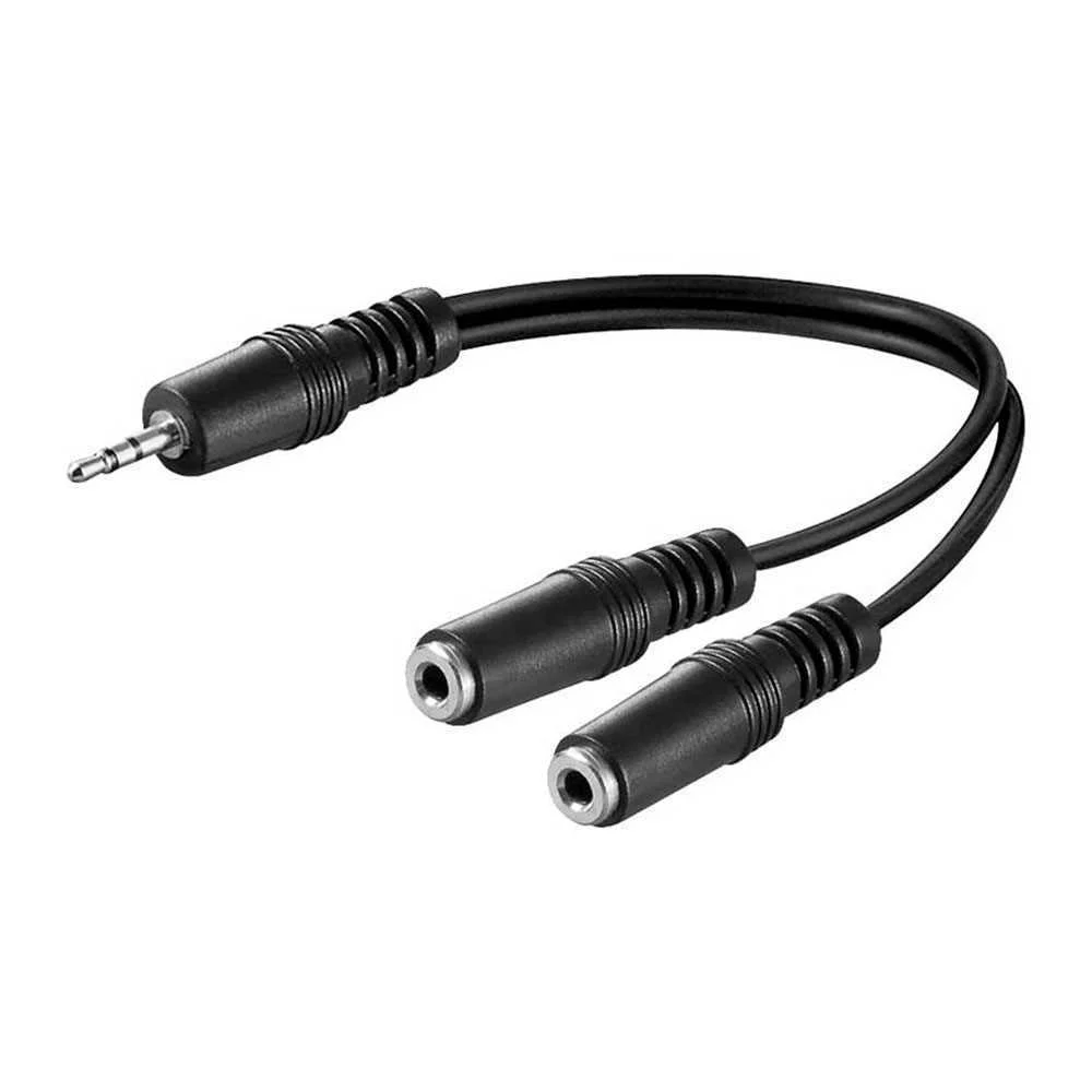 Logilink 1x3.5mm - 2x3.5mm, 0.2m Cabo de Áudio 0,.
