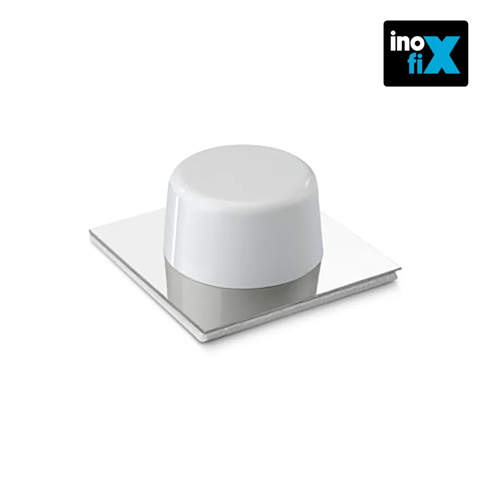Batente Adesivo Branco-Cromado (Blister) Inofix