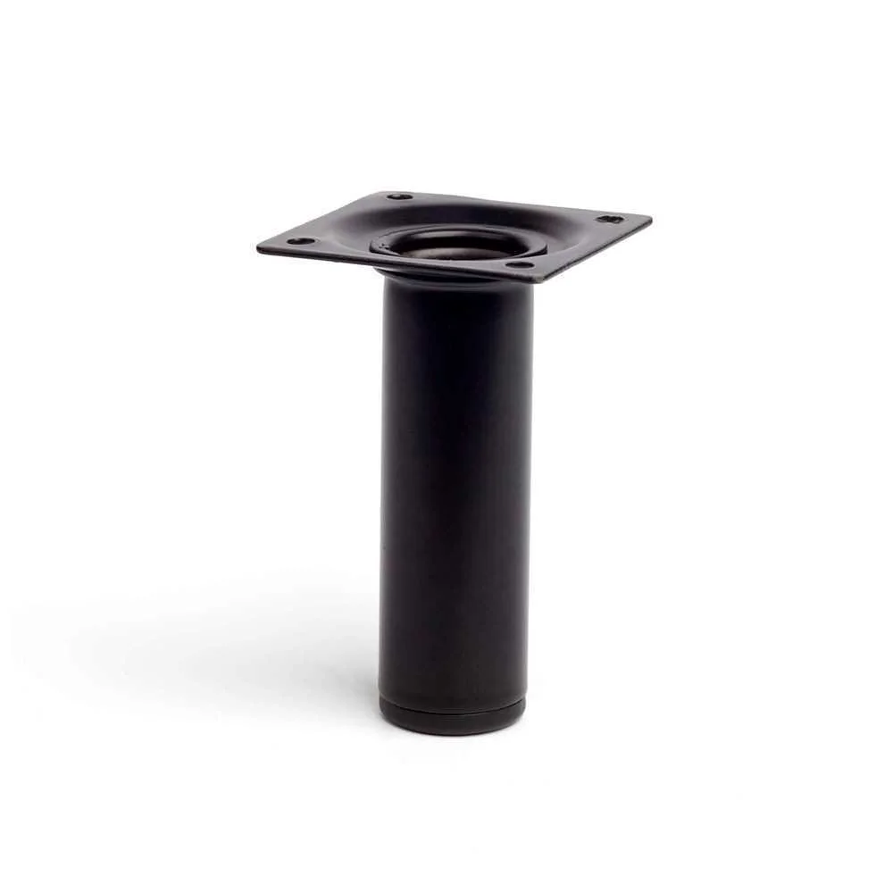 Pé Cilíndrico de Aço. Cor Preto Mod. 401g. Medida.