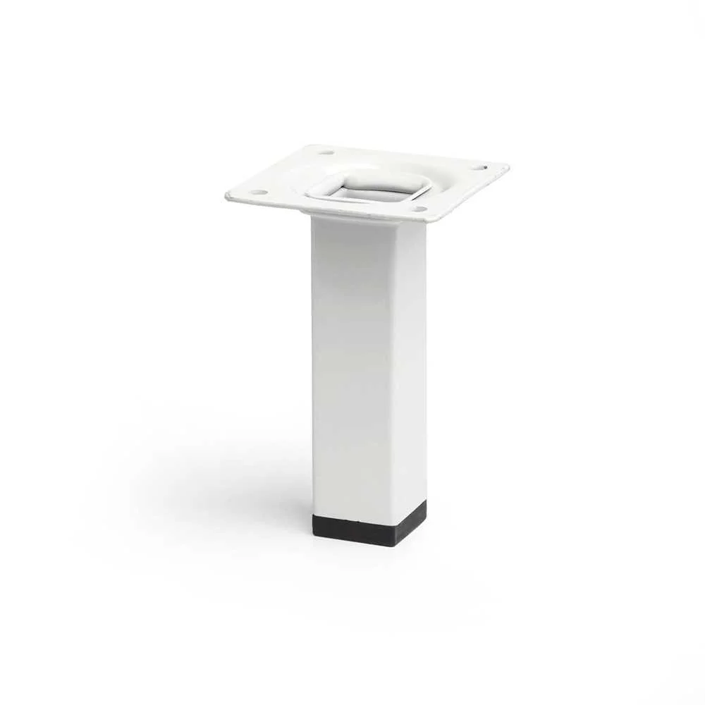 Pé Quadrado de Aço. Cor Branco. Mod. 400g. Medida.