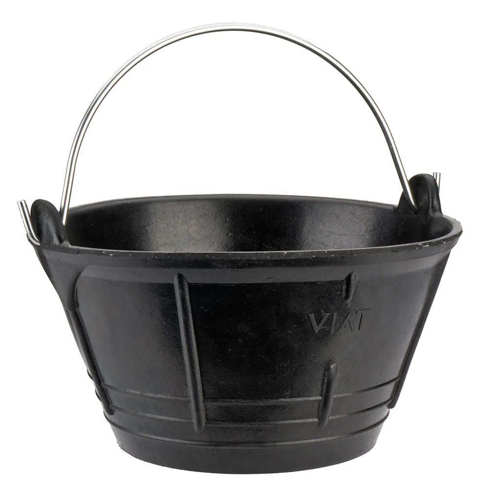 Balde de Borracha Preta Italiana 10 L, com Cabo D.