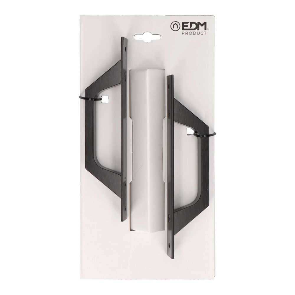Blíster Puxador Placa Reta 6804 Aluminio Preto Edm