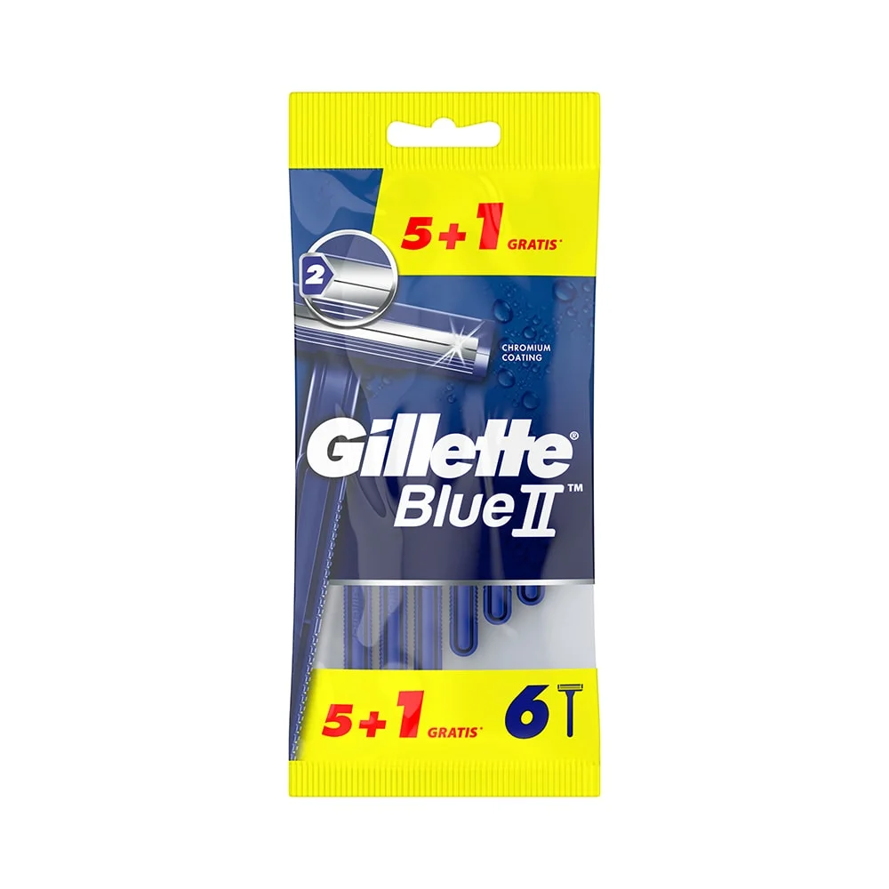 Máquina de Barbear Manual Gillette Blue Ii (6 Uds)