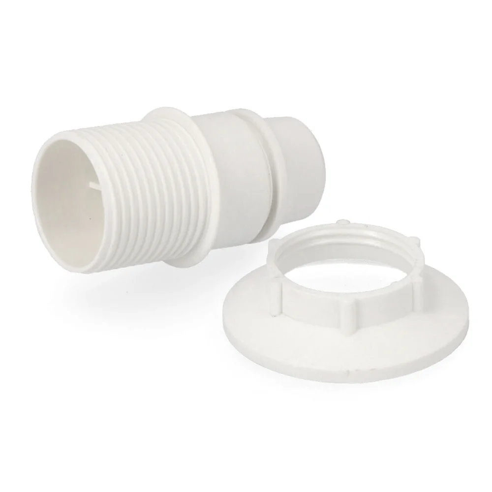 Casquilho E-14 Semi-Rosca + Anilha Branco Retracti
