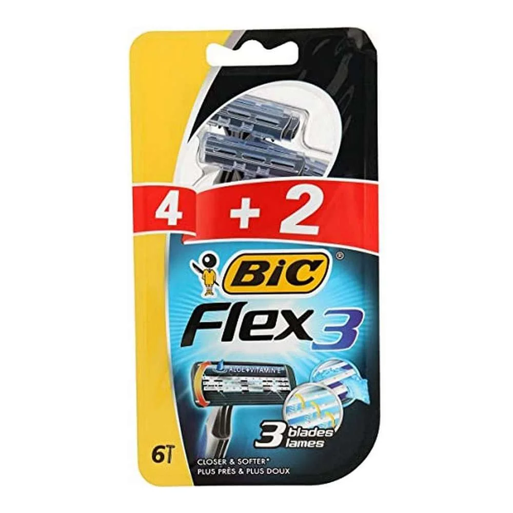 Máquina de Barbear Manual Bic Flex3 (6 Uds)