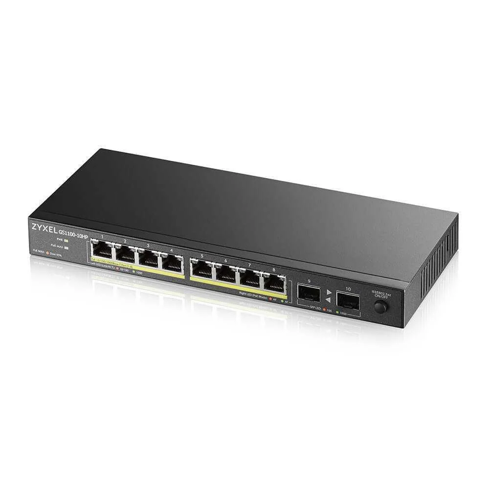Zyxel Gs1100-10hp V2 Não-Gerido Gigabit Ethernet .