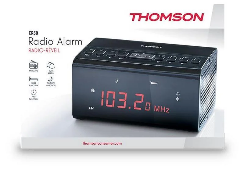 Thomson Cr50 Rádio Relógio Preto