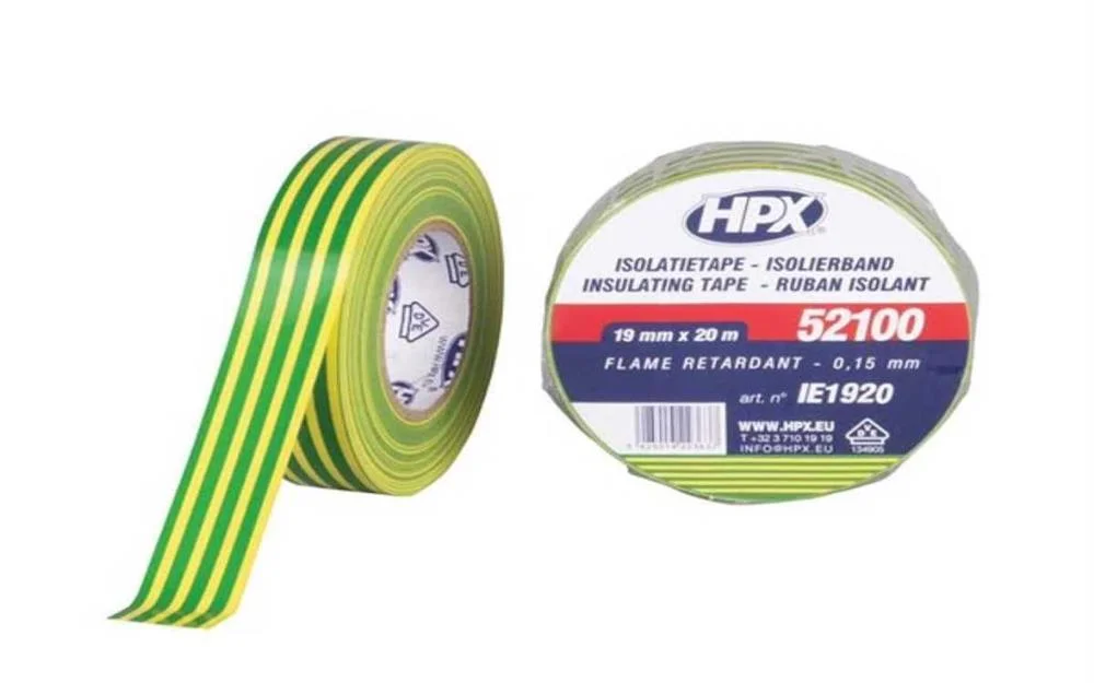 Fita Isolante de Pvc Vde Amarela/Verde 19mm X 20m