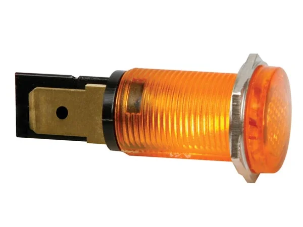 14mm Indicador/Sinalizador de Painel 12v Âmbar