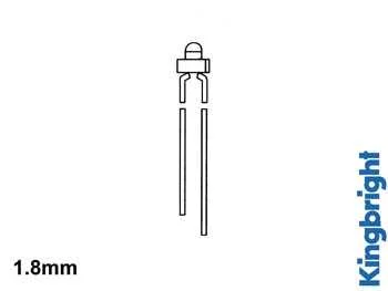 Lâmpada LED Padrão de 1,8 Mm Verde Difusa