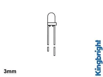 Lâmpada LED Padrão de 3 Mm Amarela Difusa