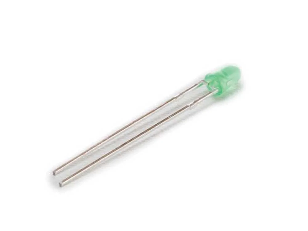 Lâmpada LED Padrão de 3 Mm Verde Difusa