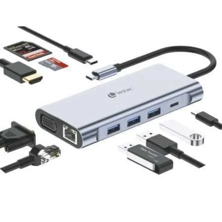 Leotec Leds01 Base & Duplicador de Portas Acoplam.
