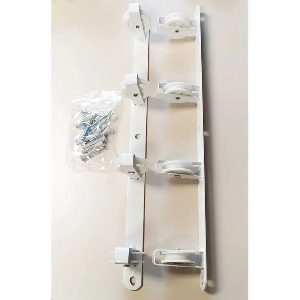 Estendal de Parede Basic C/4 Poleias Branco 47x5x.
