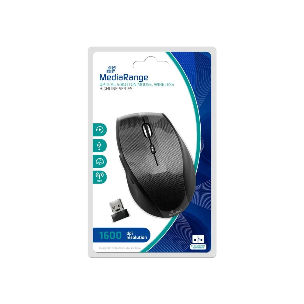 Mediarange Mros207 Rato Mão Direita Rf Wireless Ó.
