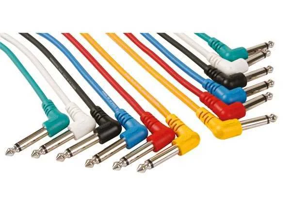 Conjunto 6 Cabos Jack 6.5mm Macho/Macho 90º 1mt