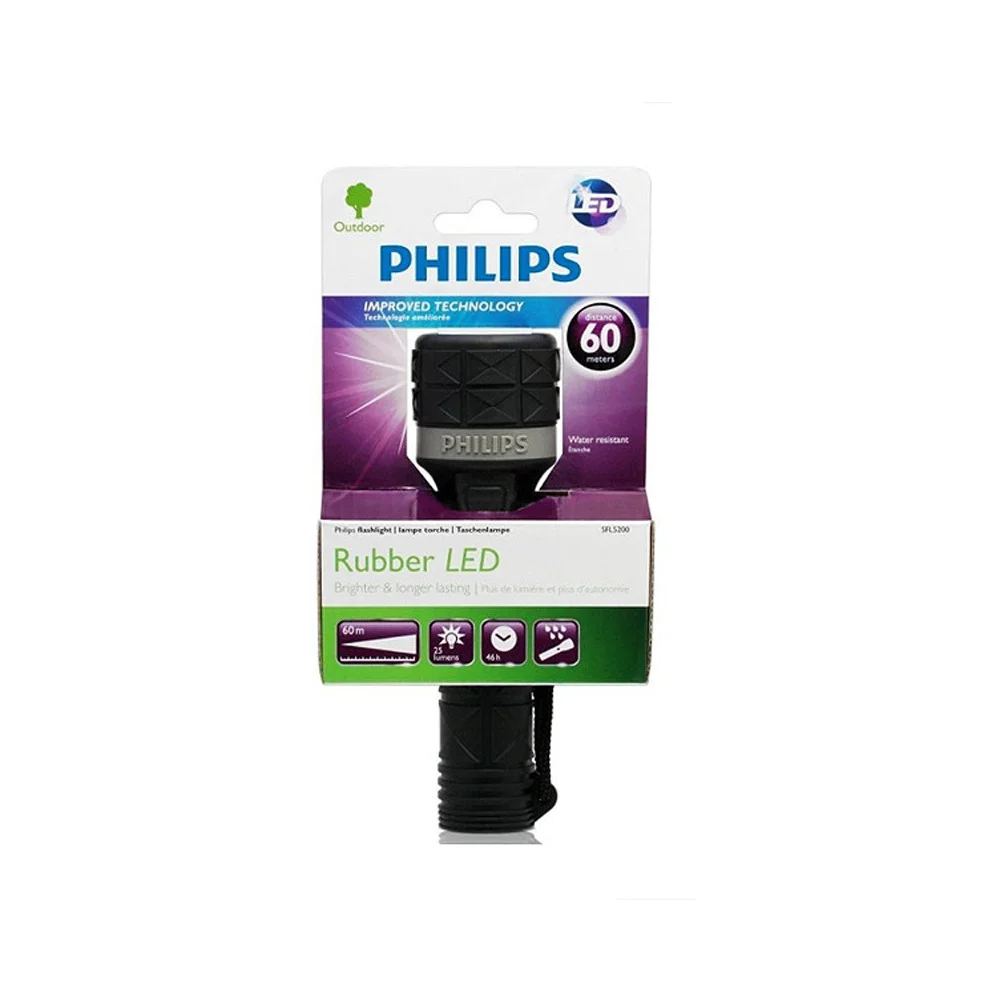 Lanterna Philips LED de Borracha 2xAA Phil-Sfl520.