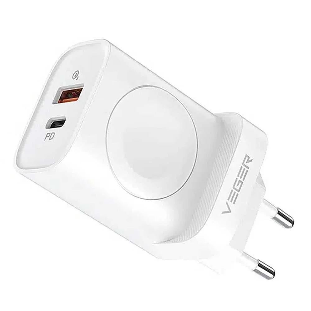 Veger Wall Charger Usb + Type C + Charger Compati.