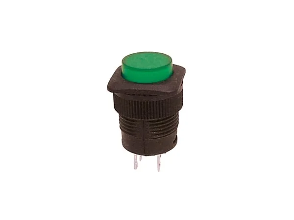 Interruptor Teimoso Off-(On) Verde Led