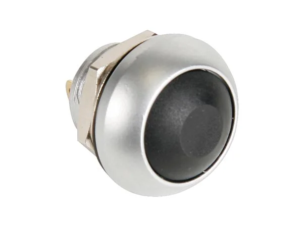 Mini Interruptor Pulsador Metalico Preto Botão 1p