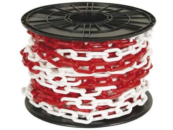 Corrente Vermelho / Branco 8 Mm No Carretel - 25 M