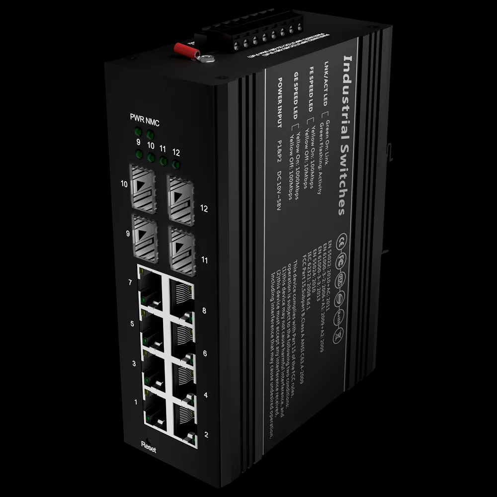 Switch Poe Marca Branca - Montagem em Carril Din -