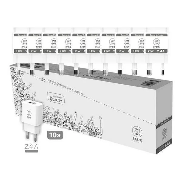 Pack 10 Carregadores de Pared Tech One Tech Basik