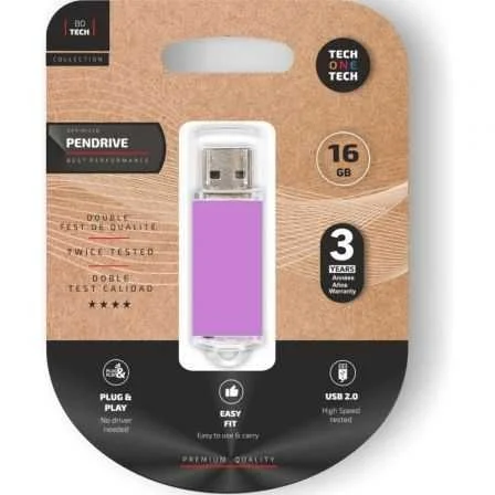 Pendrive 16gb Tech One Tech Basic Usb 20/ Purpura.