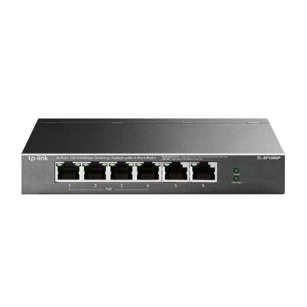 Switch 6 Portas 10/100mbps Unmanaged Poe+ Tl-Sf10.