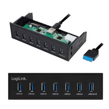 Hub Usb 5.25p 7p Usb 3.0 em Preto - Logilink Ua03.