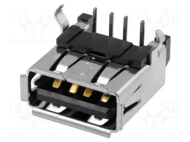 Tomada, Usb A, para Pcb, Tht, Pin: 4, Angulares 9.