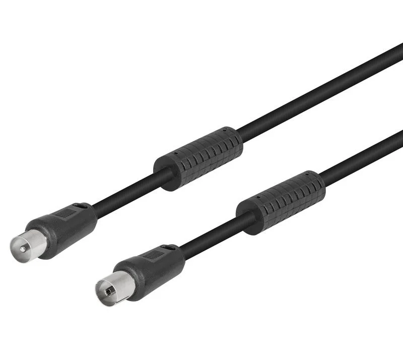 WIR1228 Cabo Tv macho/femea coaxial RF preto 5m
