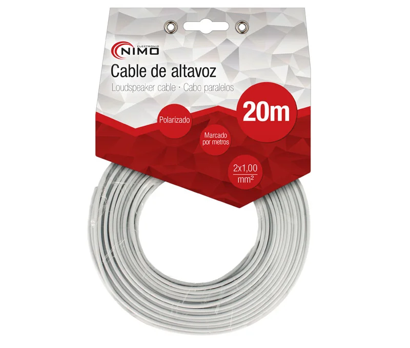Cabo de Coluna 2x1.0mm² Branco Polarizado 20m