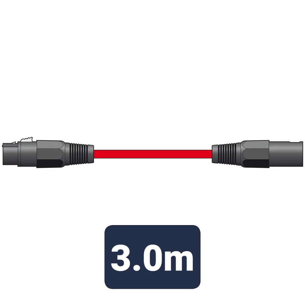Cabo Audio Xlr Femêa - Macho Xlr 3.0m Vermelho