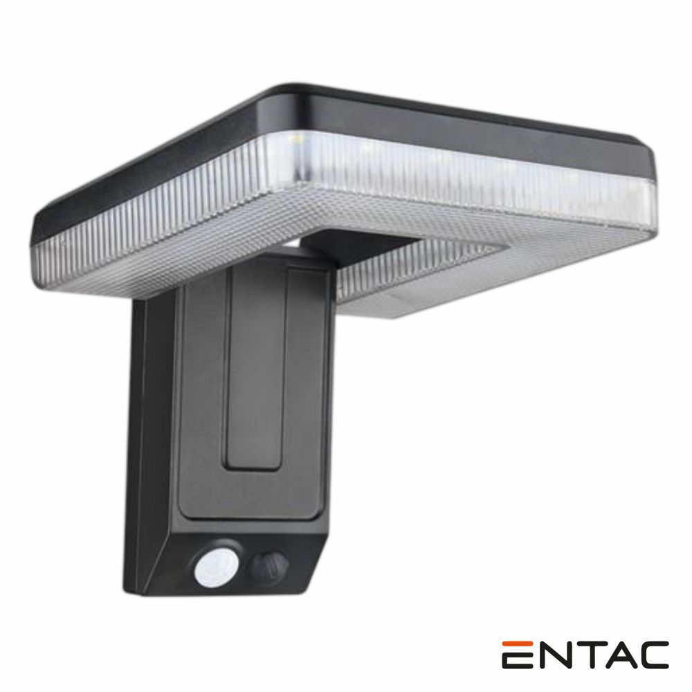 Aplique LED Solar C/ Sensor Movimento PIR Formato De U ENTAC