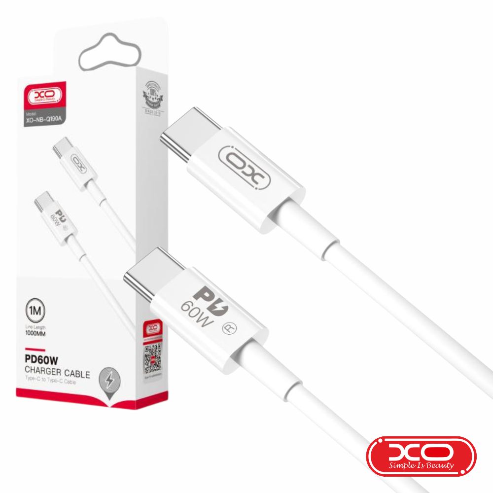 Cabo USB-C Macho / USB-C Macho 1m PD 60W XO