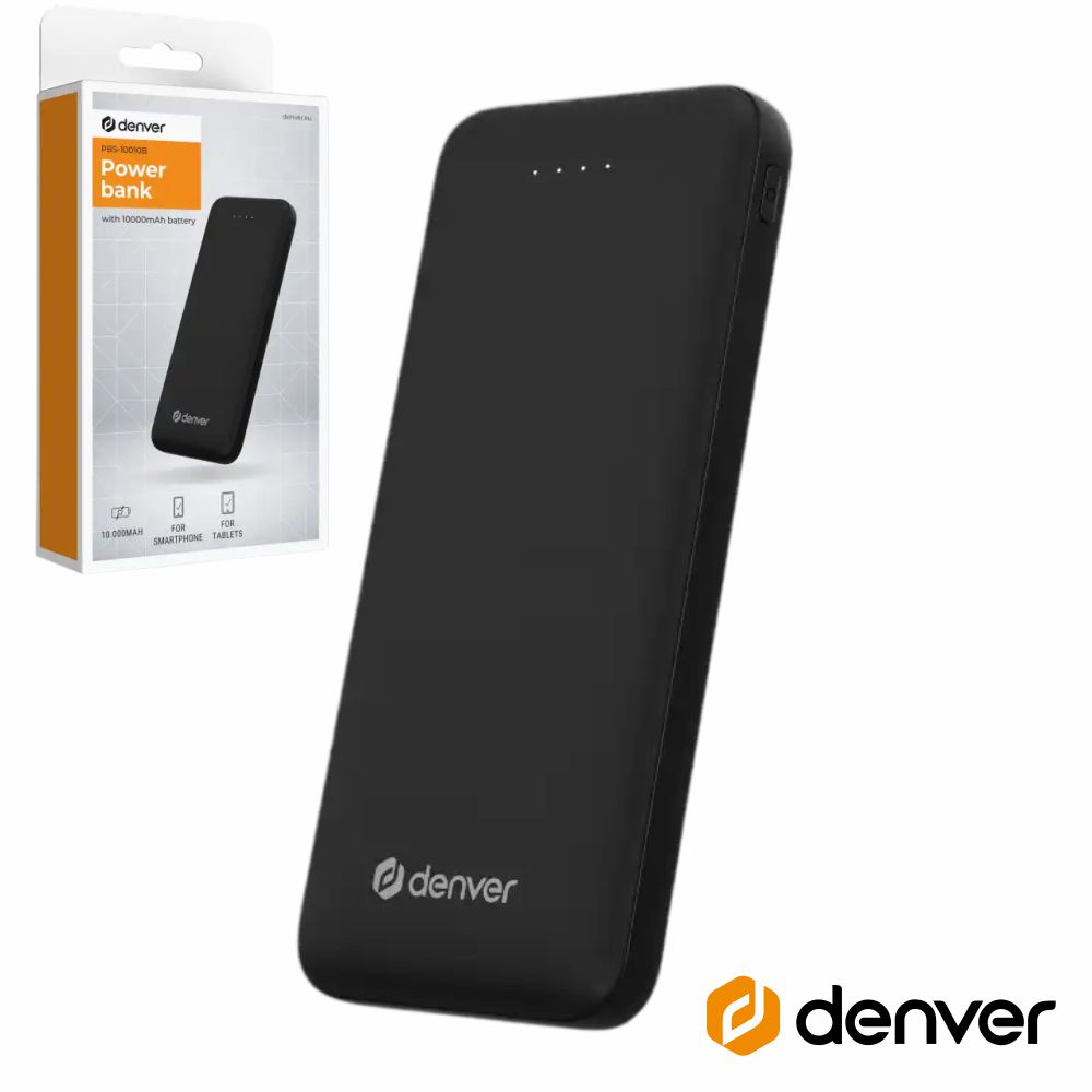 Powebank 10000mAh C/ Saída USB-A Preto DENVER